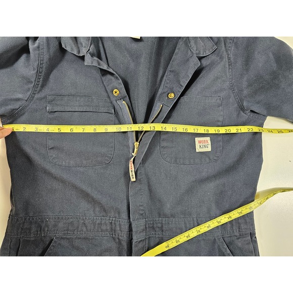 Work King Men's Unlined Coveralls size Large L Long Sleeve Zip Up navy - - Picture 7 of 9